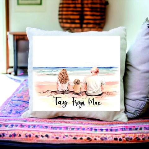 Summer Family design personalised cushion