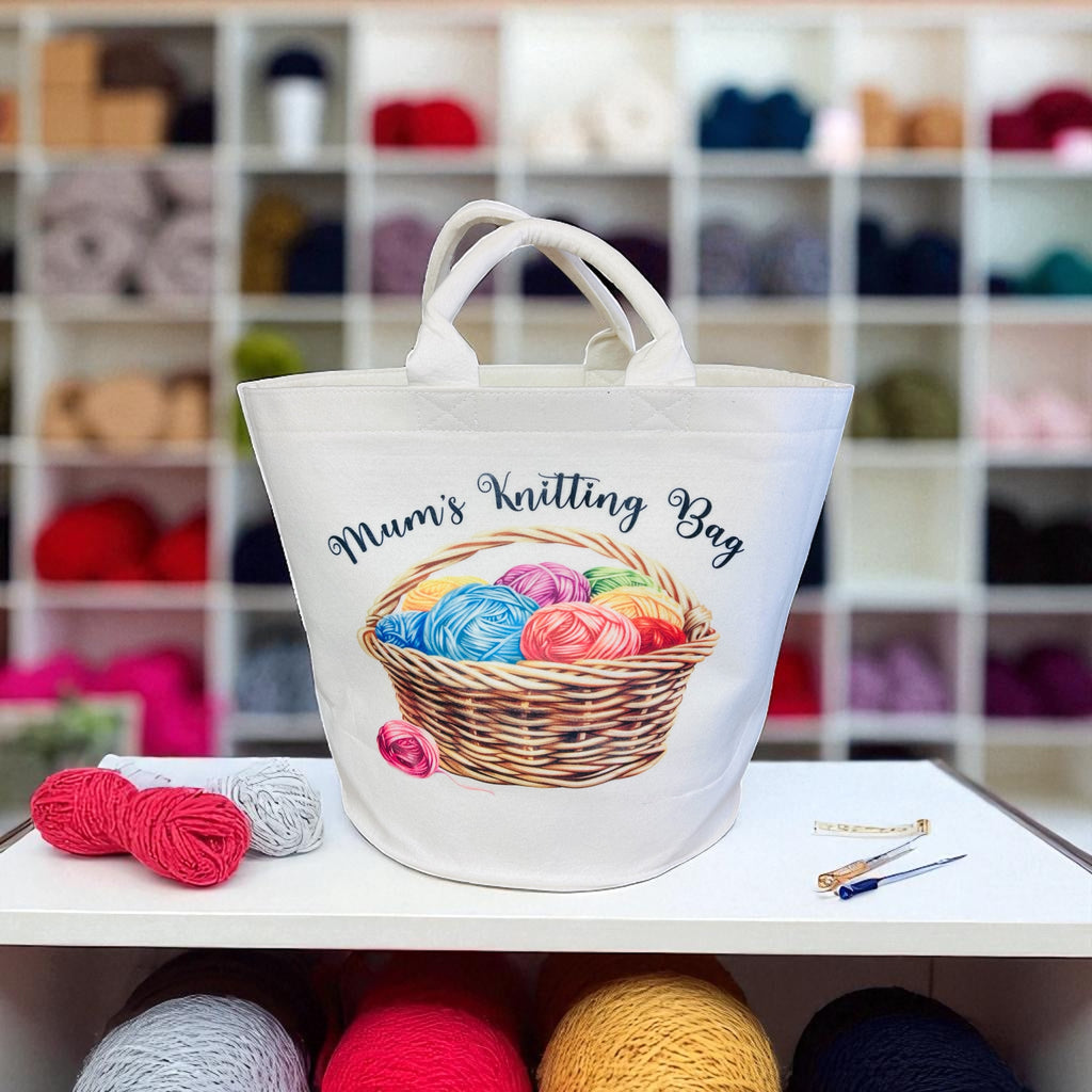 Large personalised knitting/craft bag