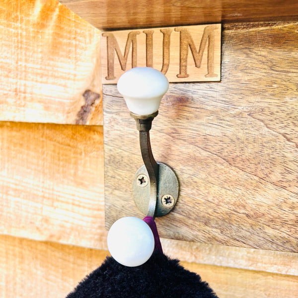 Mango wood personalised coat rack
