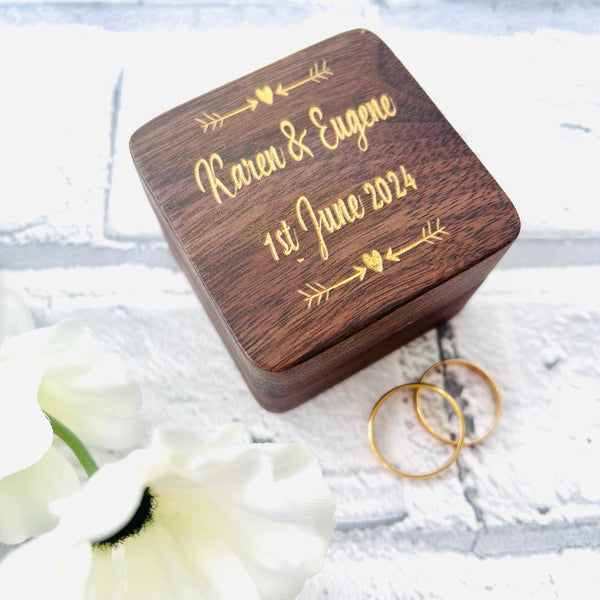 Personalised double ring box sales