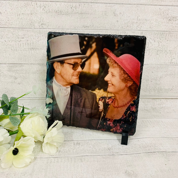 Rock slate square picture 20x20cm gloss finish