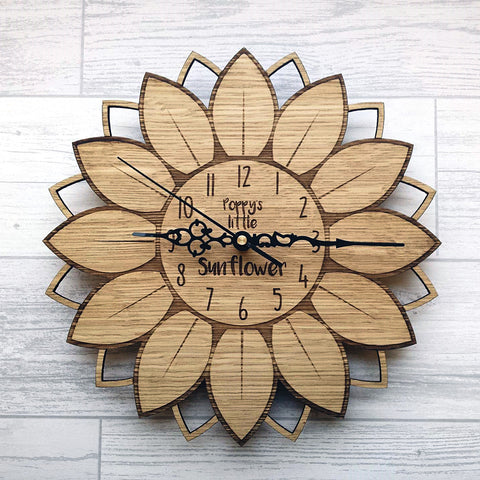 Sunflower  Clock - personalised
