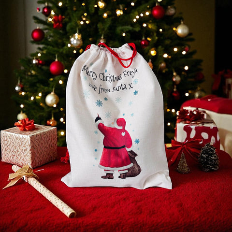 Extra large, personalised, linen style Christmas sack