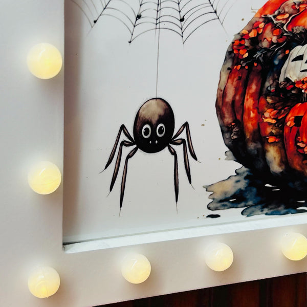 Halloween Light up Box Frame Sign - Trick or treaters welcome here!