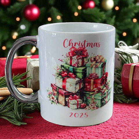 Christmas movie mug with stunning Christmas design and personalised message