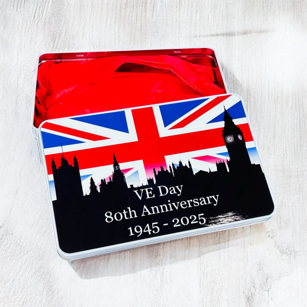 VE Day cream tea for two in a commemorative LIMITED EDITION keepsake tin