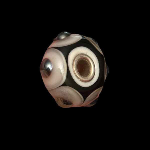 Handmade glass fantasy beads Medium size, Sterling silver cored