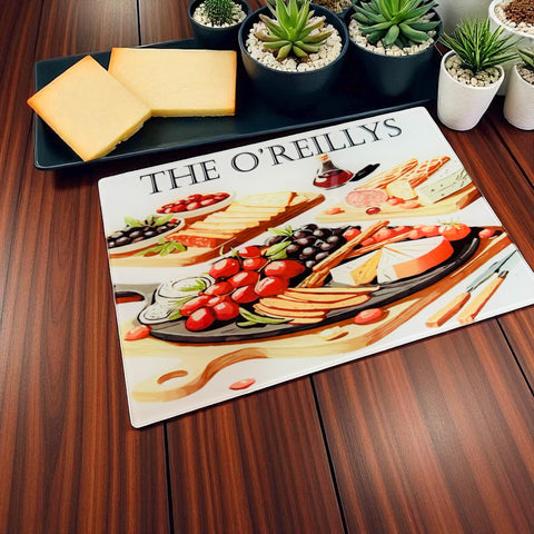 Personalised Glass Charcuterie/Cheese Board