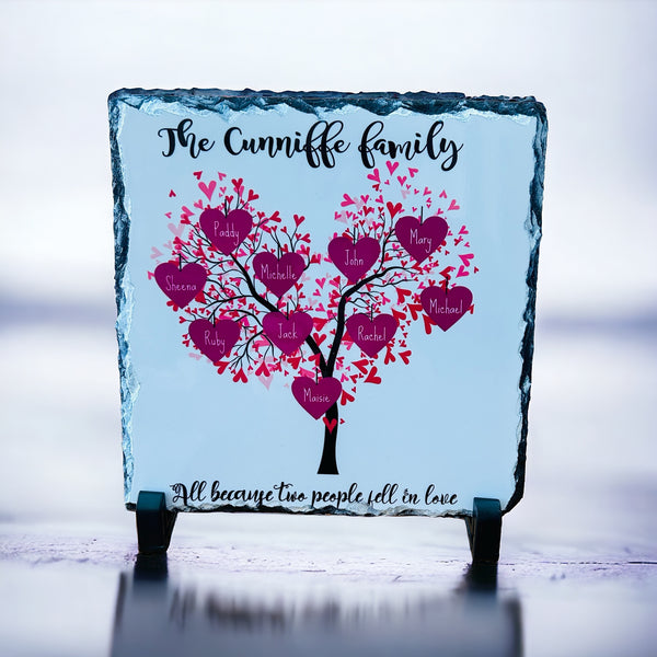 New! Family Tree - Large Glossy slate (with 7-15 names)