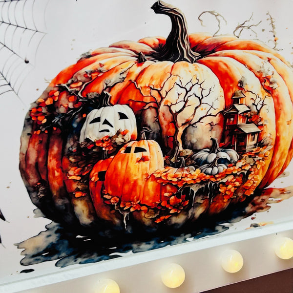 Halloween Light up Box Frame Sign - Trick or treaters welcome here!