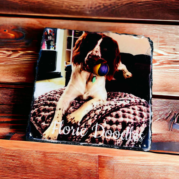 Slate photo coasters