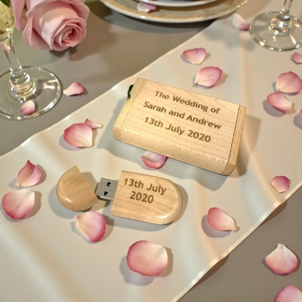 Wedding gift personalised USB and gift box