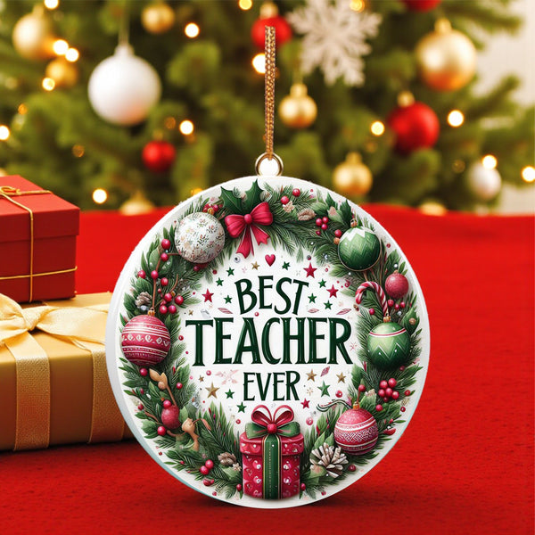 Ceramic Teacher Gift Tree Decoration – Personalised Keepsake