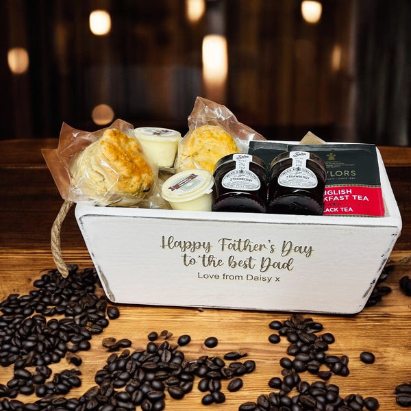 Father’s Day, cream tea with fruit scones gift set - Mrs O’Reilly’s - cakes of art,  personalised, cream tea, clotted cream and jam