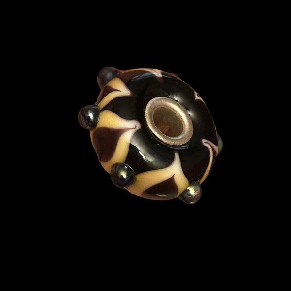 Handmade glass fantasy beads Medium size, Sterling silver cored