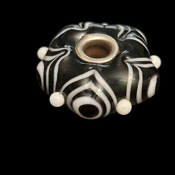 Handmade glass fantasy beads Medium size, Sterling silver cored