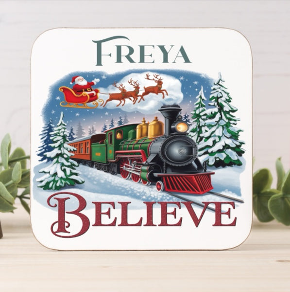 Polar Express personalised place mats and coaster sets
