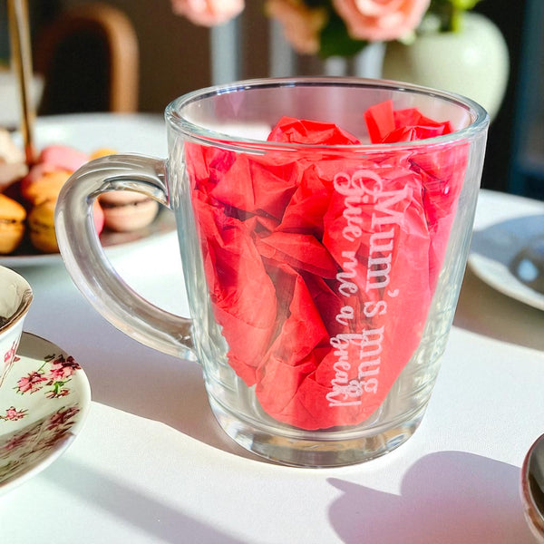 Engraved Glass Tea/Coffee Mug