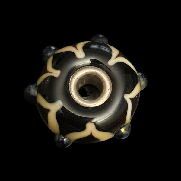 Handmade glass fantasy beads Medium size, Sterling silver cored