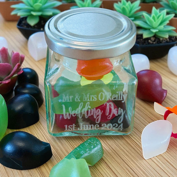 Wedding Favours Engraved Sweetie Jars