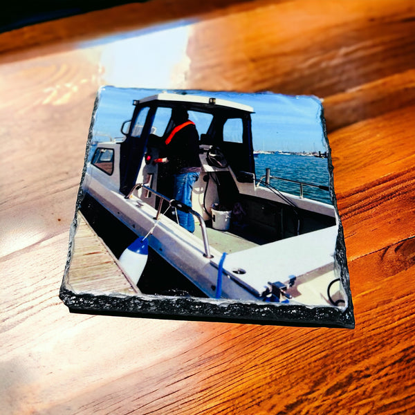 Slate photo coasters