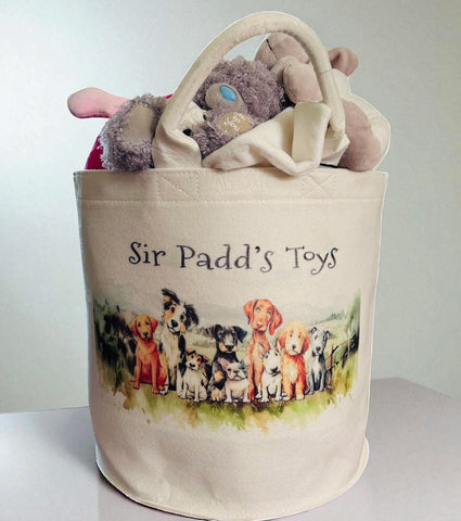 Furry friend personalised felt toy Tub/Carrier