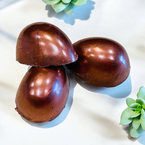 Dubai chocolate rose gold half egg trio