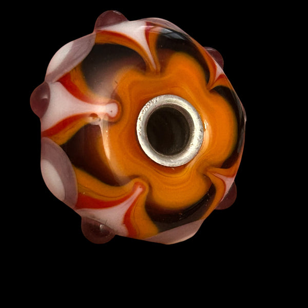 Handmade glass fantasy beads Medium size, Sterling silver cored