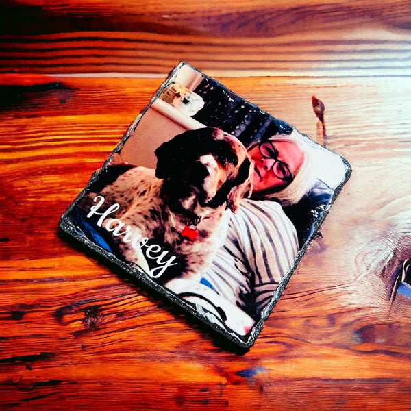 Slate photo coasters