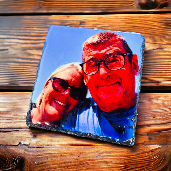 Slate photo coasters