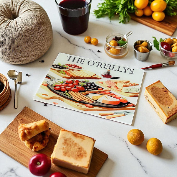 Personalised Glass Charcuterie/Cheese Board