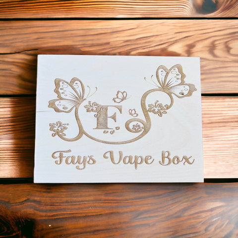 Vape box butterfly monogram design