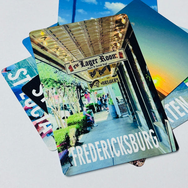 Holiday snap magnets, fridge magnet.