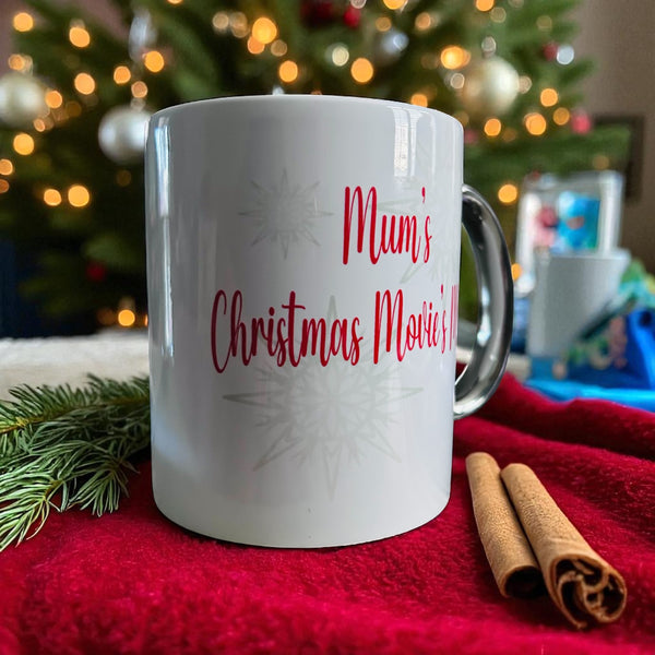 Christmas movie mug with stunning Christmas design and personalised message