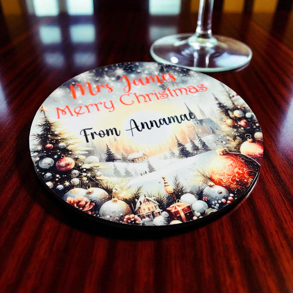 Teacher Gift Christmas Coaster
