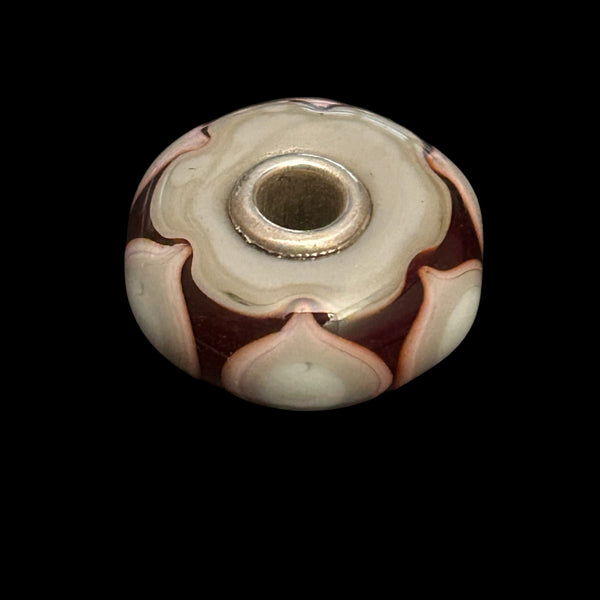 Handmade glass fantasy beads Medium size, Sterling silver cored