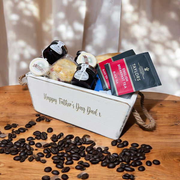 Father’s Day, cream tea with fruit scones gift set - Mrs O’Reilly’s - cakes of art,  personalised, cream tea, clotted cream and jam