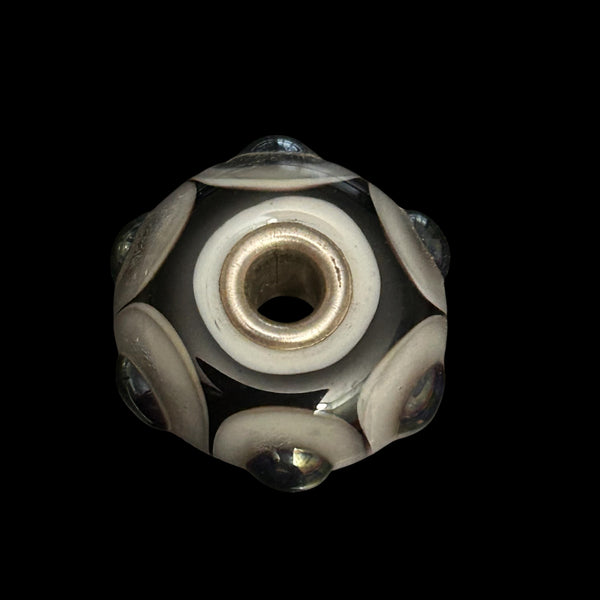 Handmade glass fantasy beads Medium size, Sterling silver cored