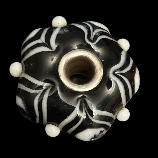 Handmade glass fantasy beads Medium size, Sterling silver cored