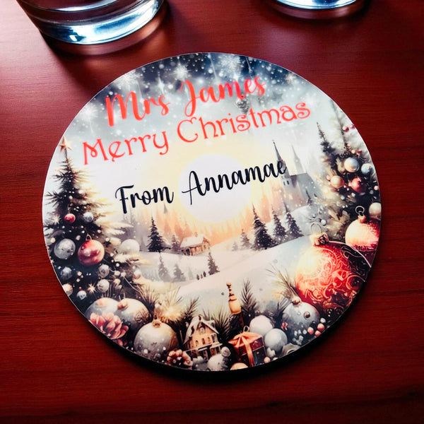 Teacher Gift Christmas Coaster