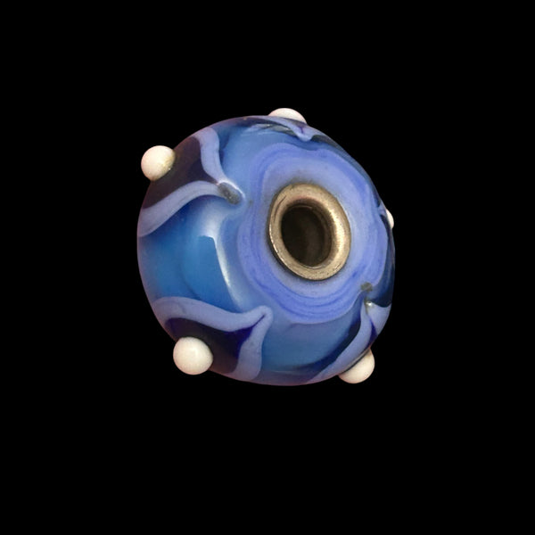 Handmade glass fantasy beads Medium size, Sterling silver cored