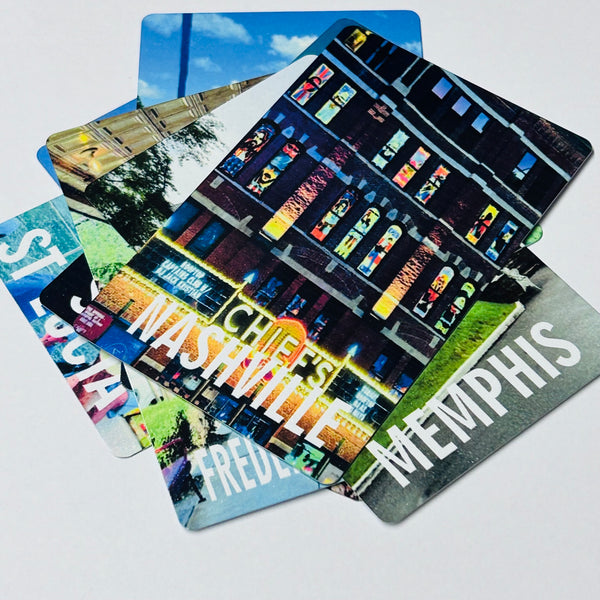 Holiday snap magnets, fridge magnet.