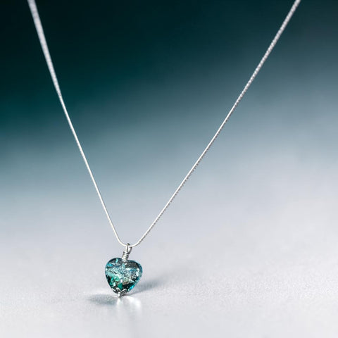 Precious Ashes Sterling Silver Glass Heart Pendant