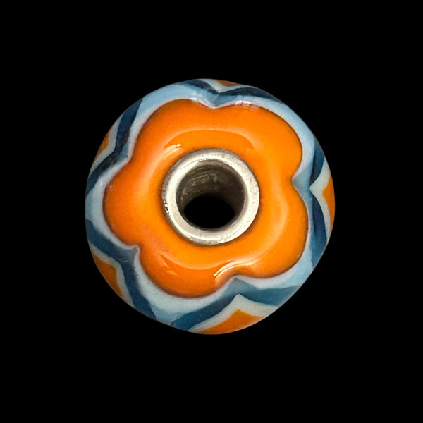 Handmade glass fantasy beads Medium size, Sterling silver cored