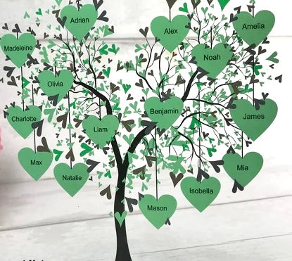 Family Tree - Large Glossy slate (with 7-15 names)