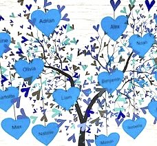 Family Tree - Large Glossy slate (with 7-15 names)