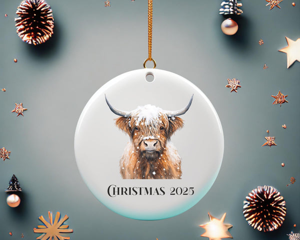 Highland Cow Ceramic christmas year decoration