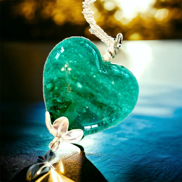 Precious Ashes Sterling Silver Glass Heart Pendant