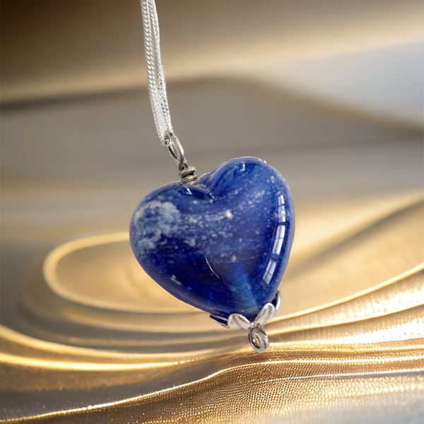 Precious Ashes Sterling Silver Glass Heart Pendant