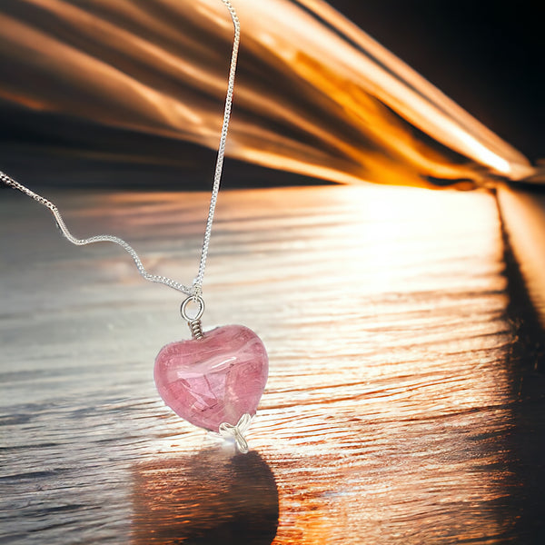 Precious Ashes Sterling Silver Glass Heart Pendant